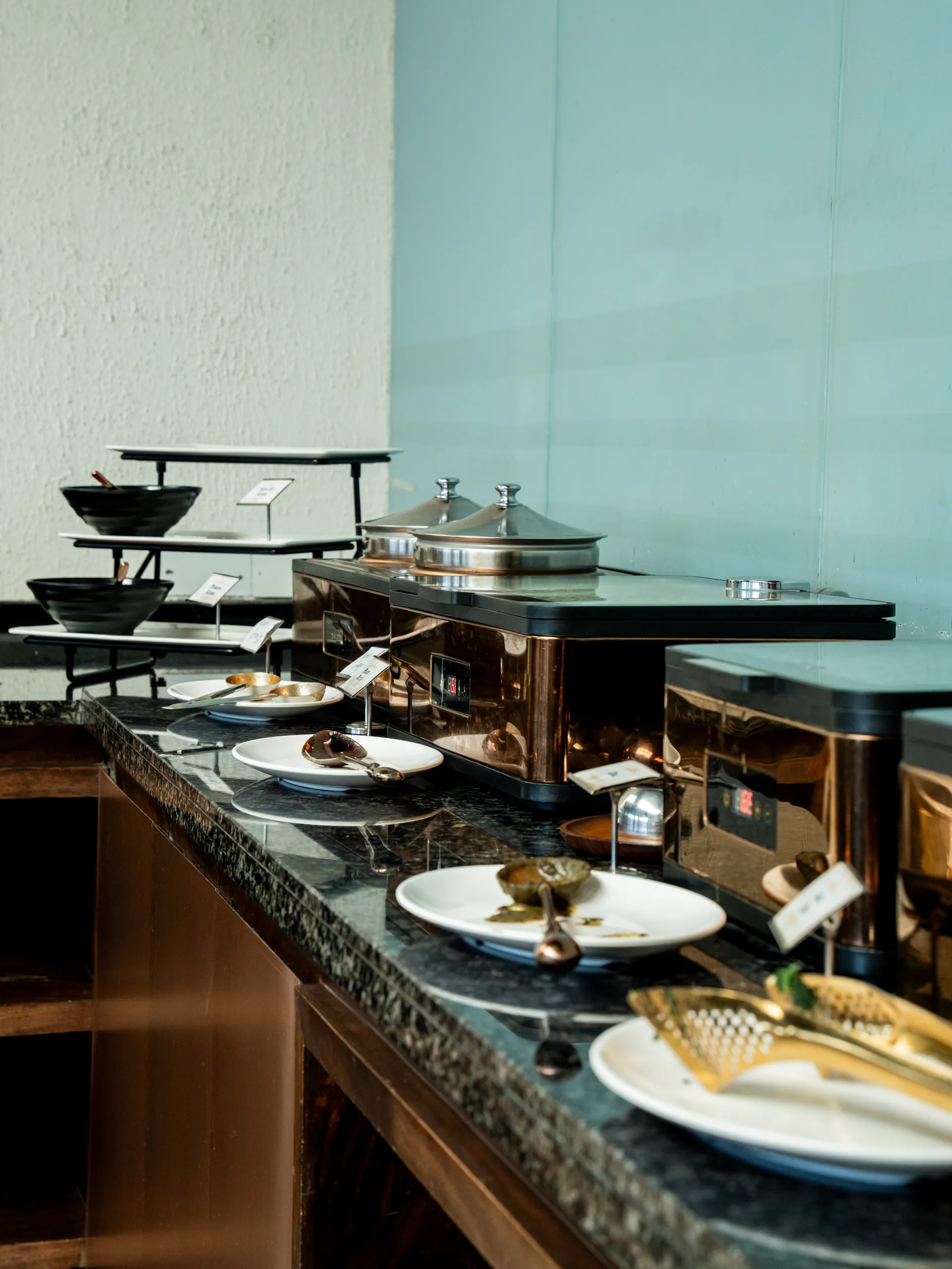 Buffet spread close-up